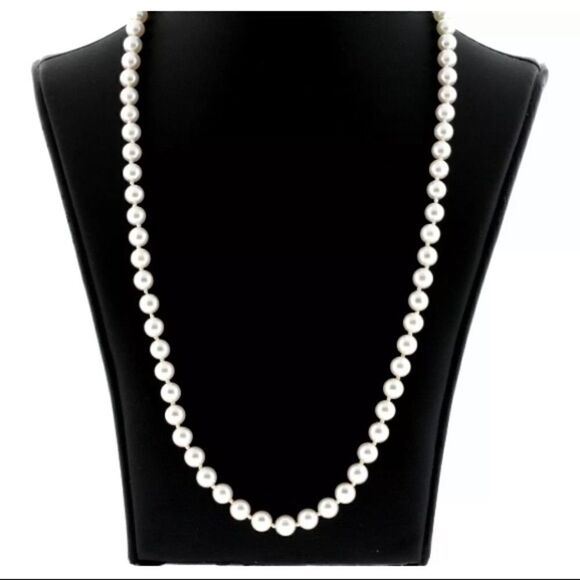 Authentic MIKIMOTO Pearl Strand Necklace 26" 18k Yellow Gold 5.5mm - 6mm - Picture 2 of 8